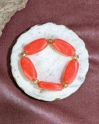 Coral Beaded Stretch Bracelet