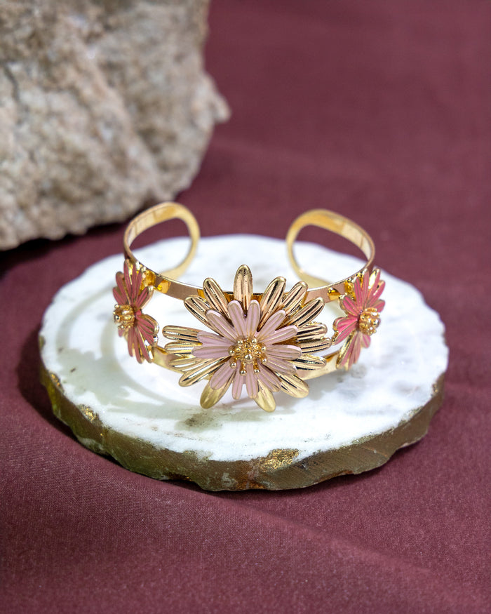 Gold-Tone Daisy Cuff Bracelet