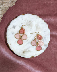 Dauplaise Jewelry - Cascading Pink Stone Drop Earrings