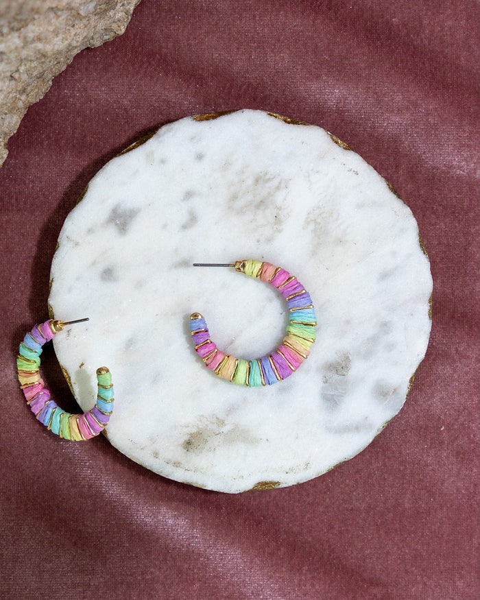 Daupaise Jewelry - Rainbow Woven Hoop Earrings