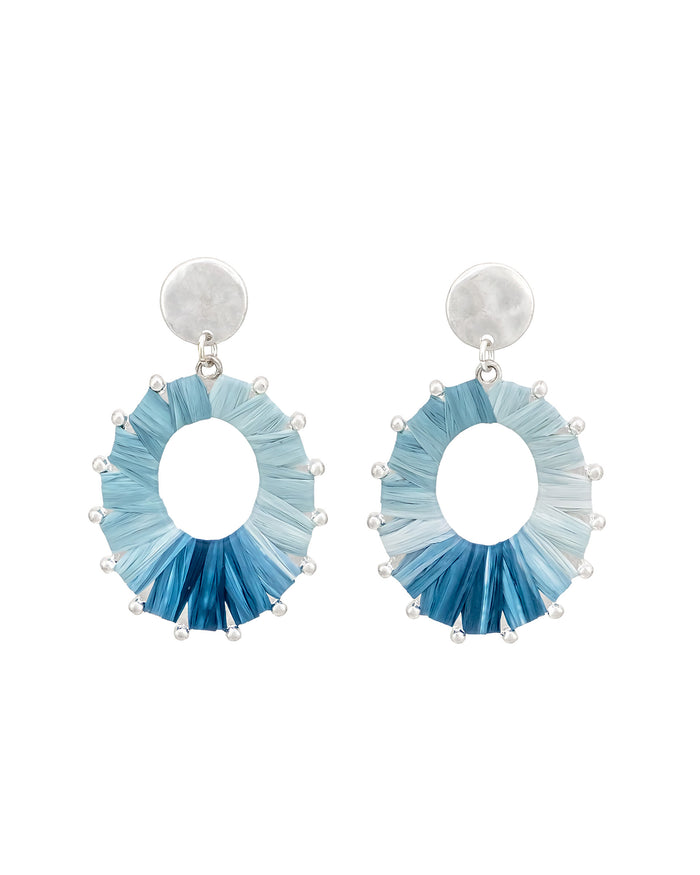 Azure Radiance Drop Earrings displayed on white background – Dauplaise Jewelry