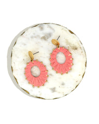 Coral Radiance Drop Earrings
