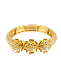 Golden Bloom Bangle displayed on white background – Dauplaise Jewelry