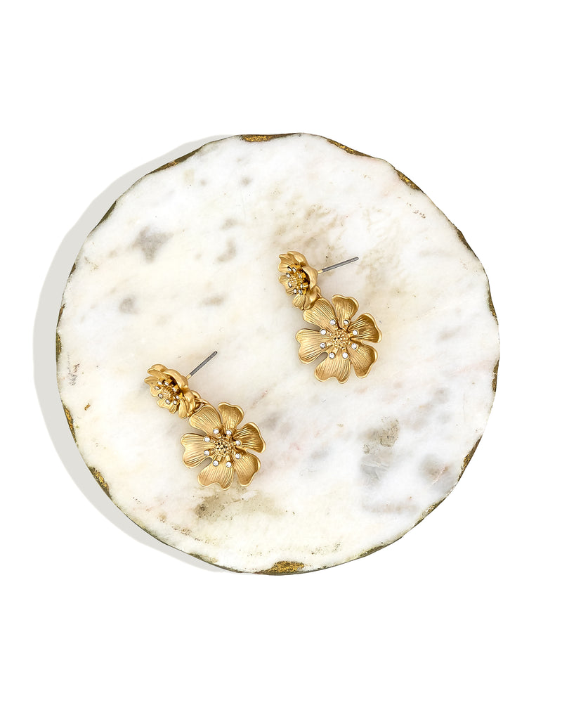 Blooming Elegance Crystal Drop Earrings