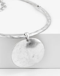 Dauplaise Jewelry - Silver-Tone Disc Drop Necklace