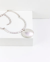 Dauplaise Jewelry - Silver-Tone Disc Drop Necklace