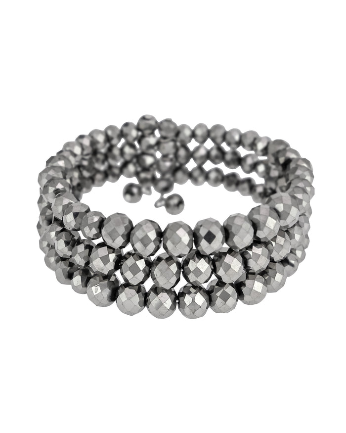 Lunar Faceted Coil Bracelet