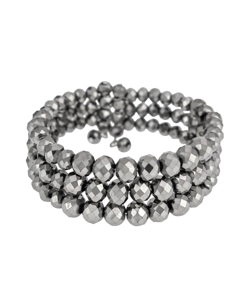 Lunar Faceted Coil Bracelet