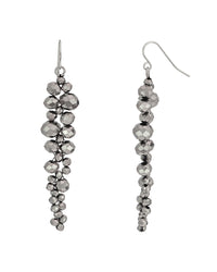 Pair of beaded earrings on a white background