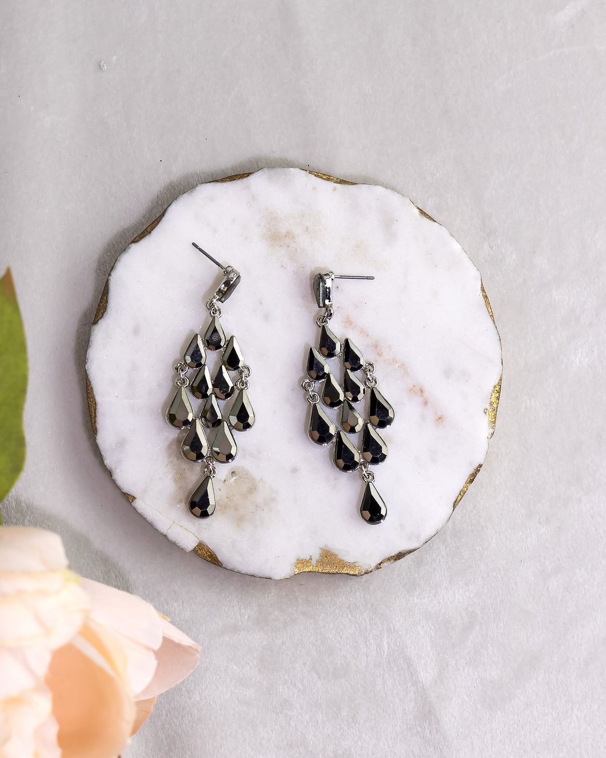 Lunar Teardrop Chandelier Earrings