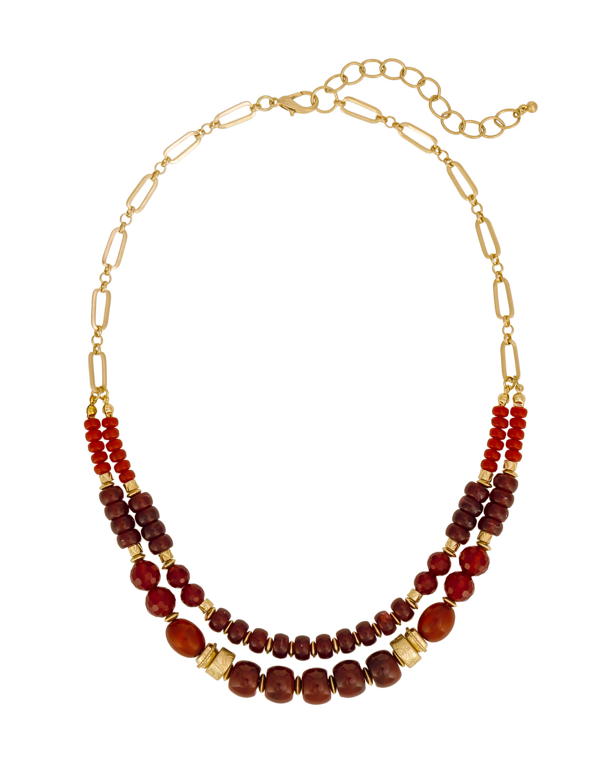 Rosette Ruby Glow Two-Row Necklace