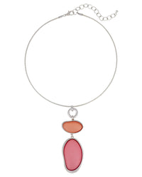 Necklace with colorful pendant on a white background