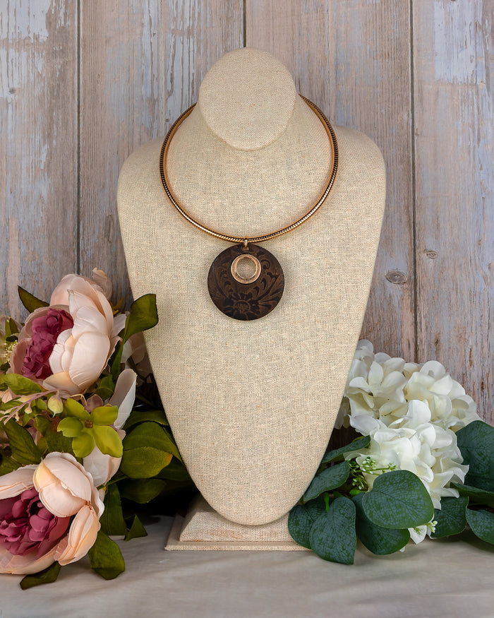 Carved Earth Medallion Necklace