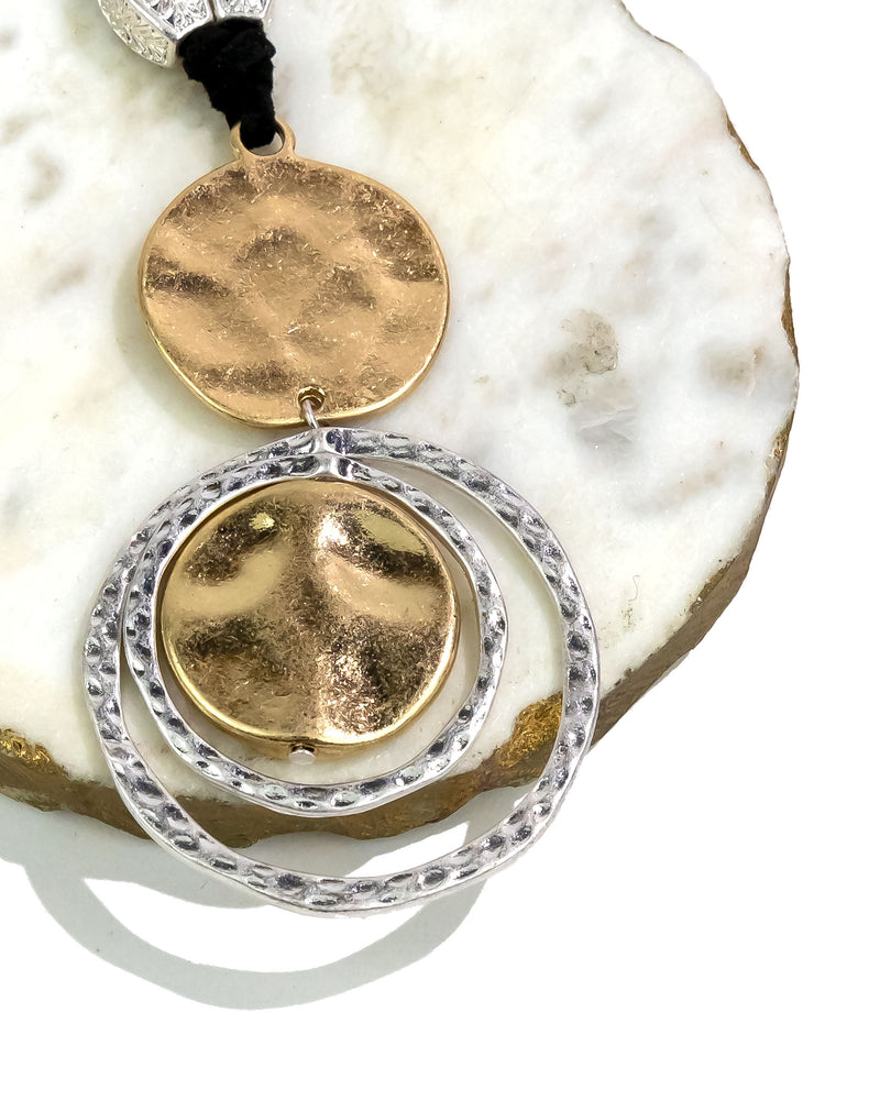 Long Cord with Linked Pendant Necklace