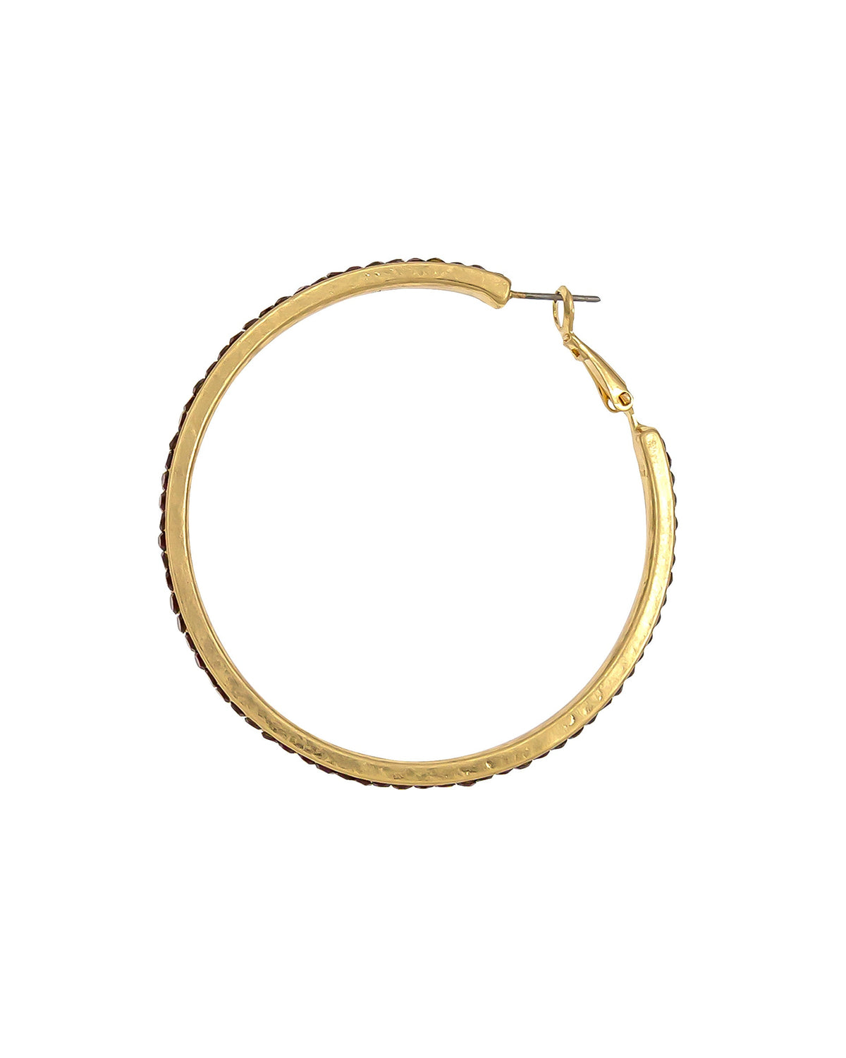 Dauplaise Jewlery - The Red Stone Hoop Earrings