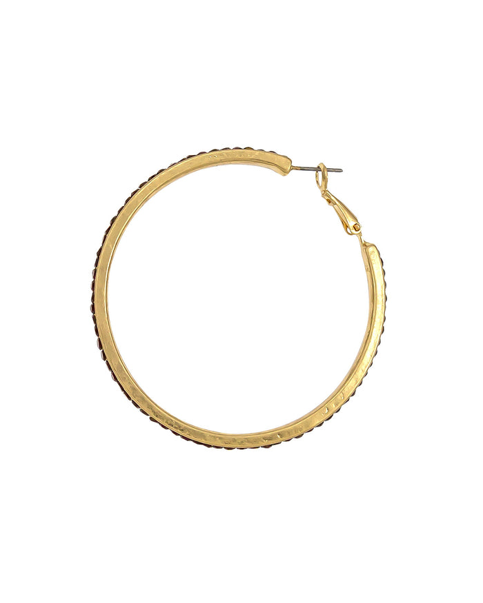 Dauplaise Jewlery - The Red Stone Hoop Earrings