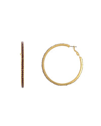 Dauplaise Jewlery - The Red Stone Hoop Earrings