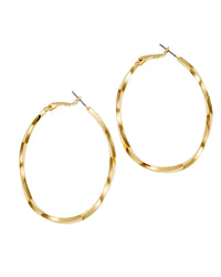 Dauplaise Jewelry - Gold-Tone Twisted Oval Hoop