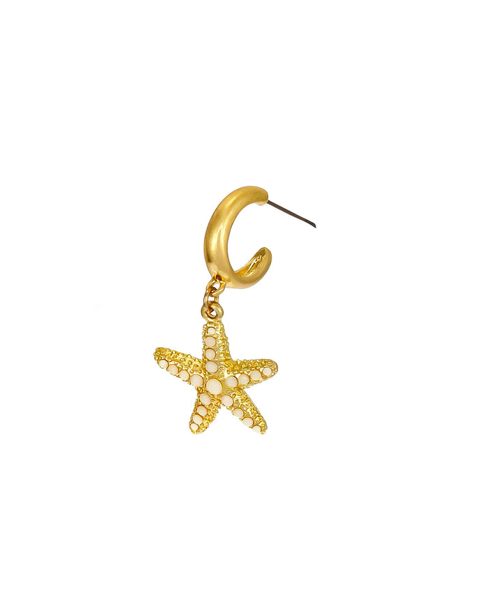 Dauplaise Jewelry - Star Fish Hoop Earrings