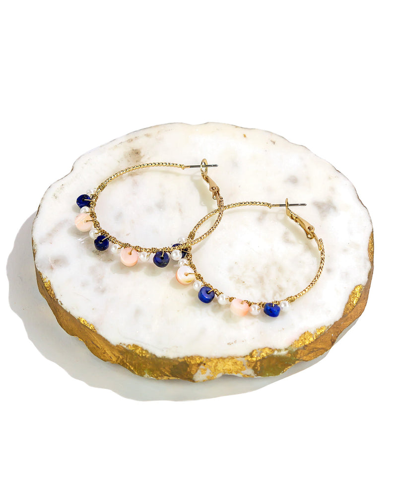 Dauplaise Jewelry - Beaded Hoop Earrings
