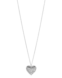 Dauplaise Jewelry - 'Be Mine' Filigree Heart Pendant in Silver-Tone