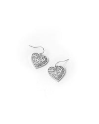 Dauplaise Jewelry - 'Be Mine' Filigree Heart Earring in Silver-Tone