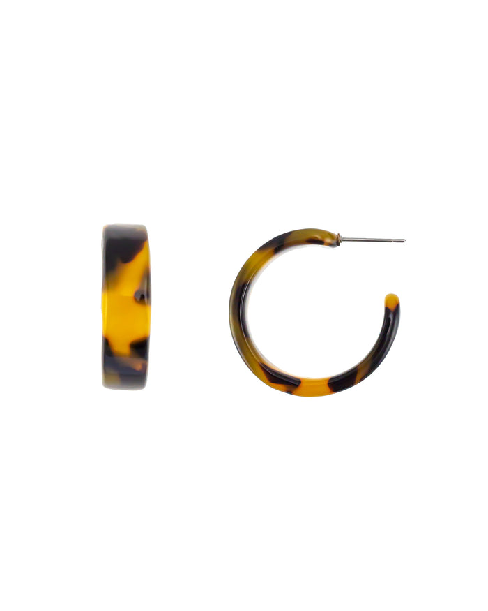 Dauplaise Jewelry - Tortoise-Print Hoop Earrings