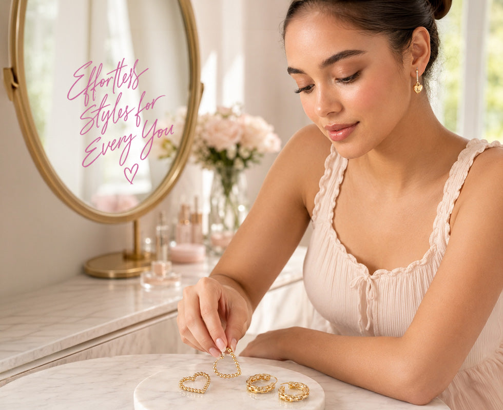 Effortless Styles for Every You. A female model checking out her monthly drop!