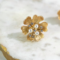 Laura Ashley Pearl flower stud earring