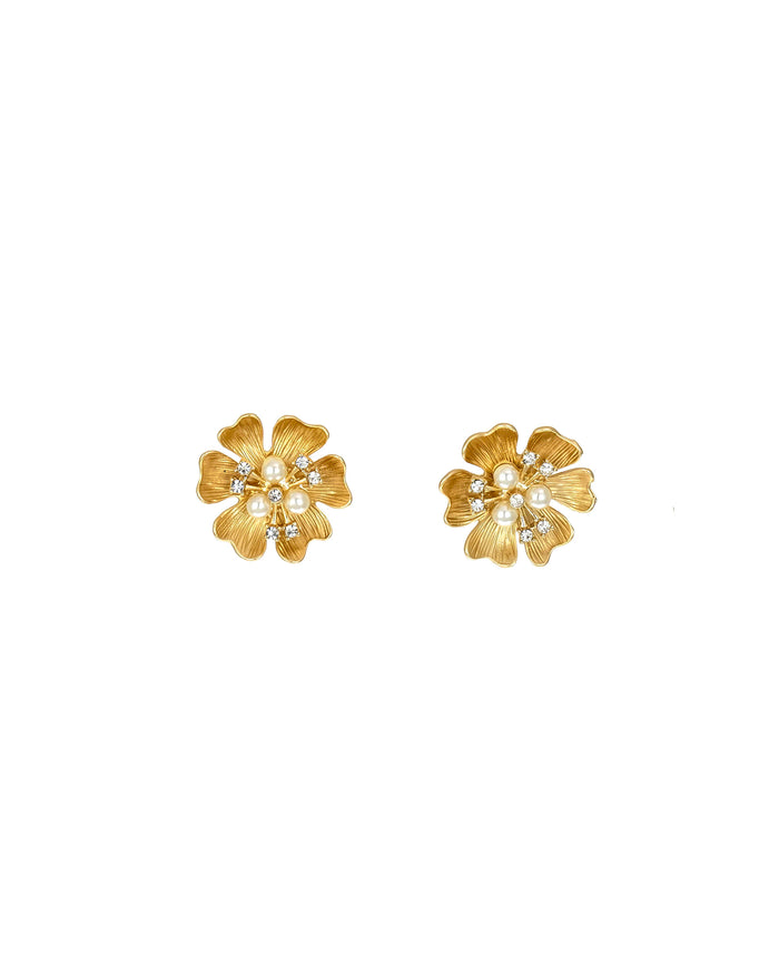 Laura Ashley - Pearl Flower Stud Earrings