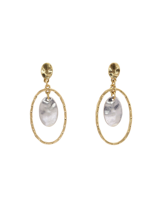 Open Oval Earring displayed on white background – Dauplaise Jewelry