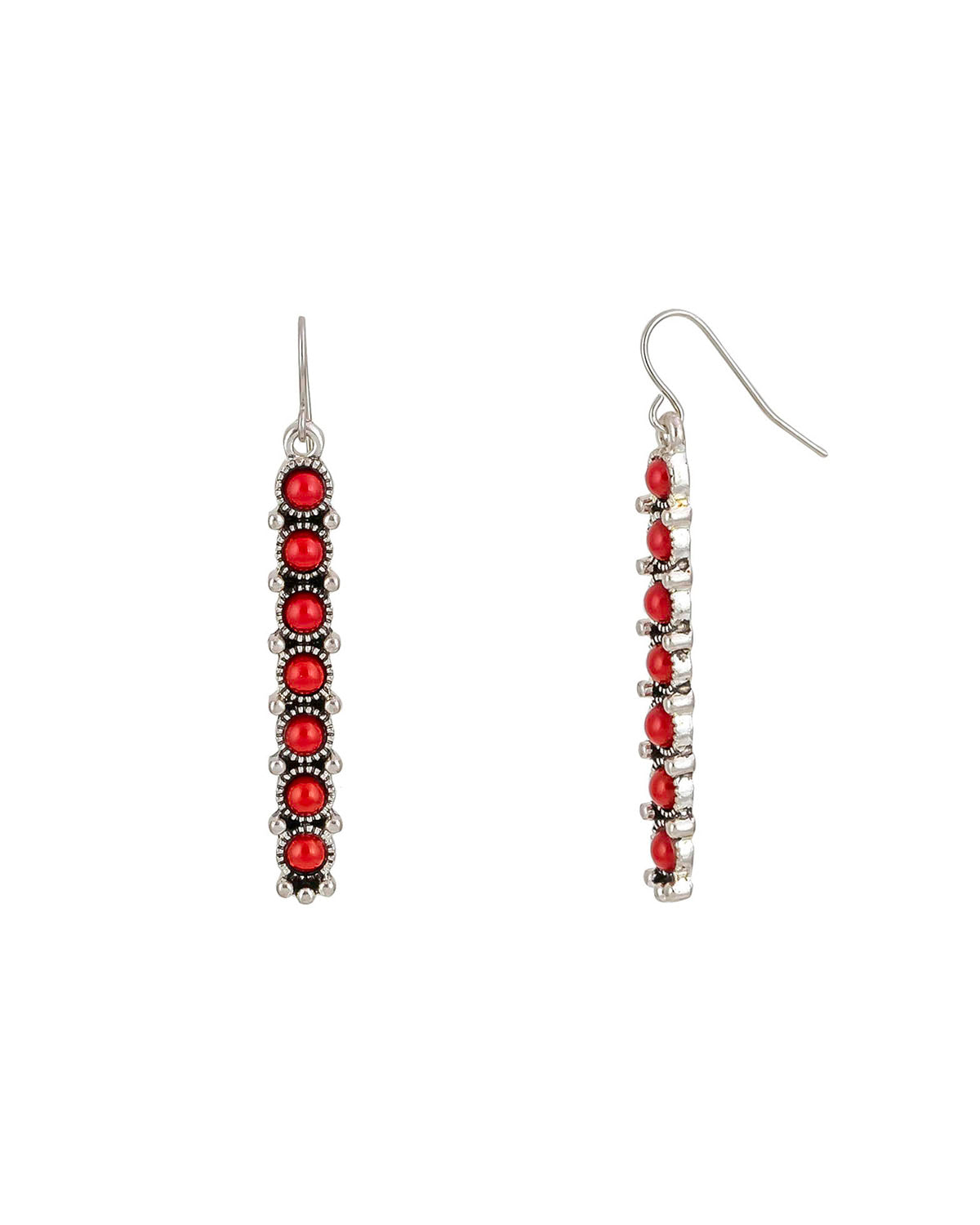 Ruby Rd. - Red Bar Dangle Earrings