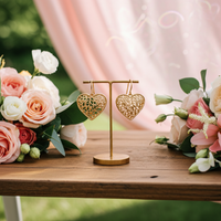 'Be Mine' Filigree Heart Earring in Gold-Tone