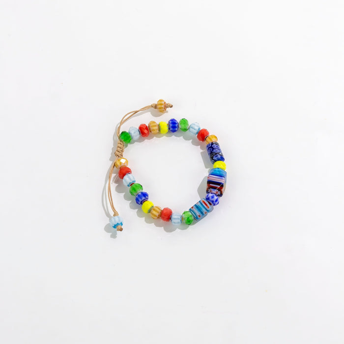 Dauplaise Jewelry - Multi-Tone Single Adjustable Glass Bracelet