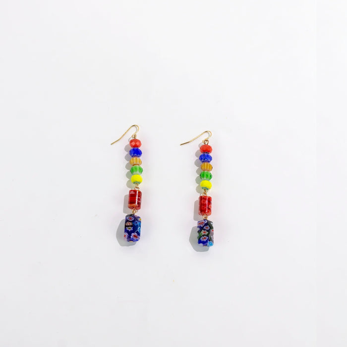 Dauplaise Jewelry Multi-Tone Glass Linear Earrings