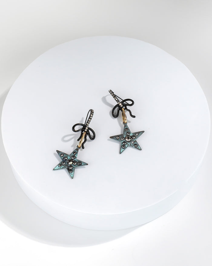 Dauplaise Jewelry Upcycled Star Charm Drop Earrings