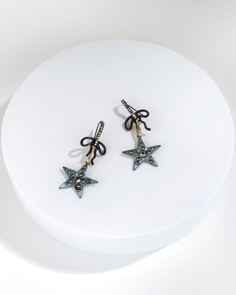 Dauplaise Jewelry Upcycled Star Charm Drop Earrings