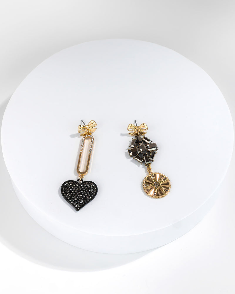 Dauplaise Jewelry Upcycled Mismatched Heart Charm Earrings