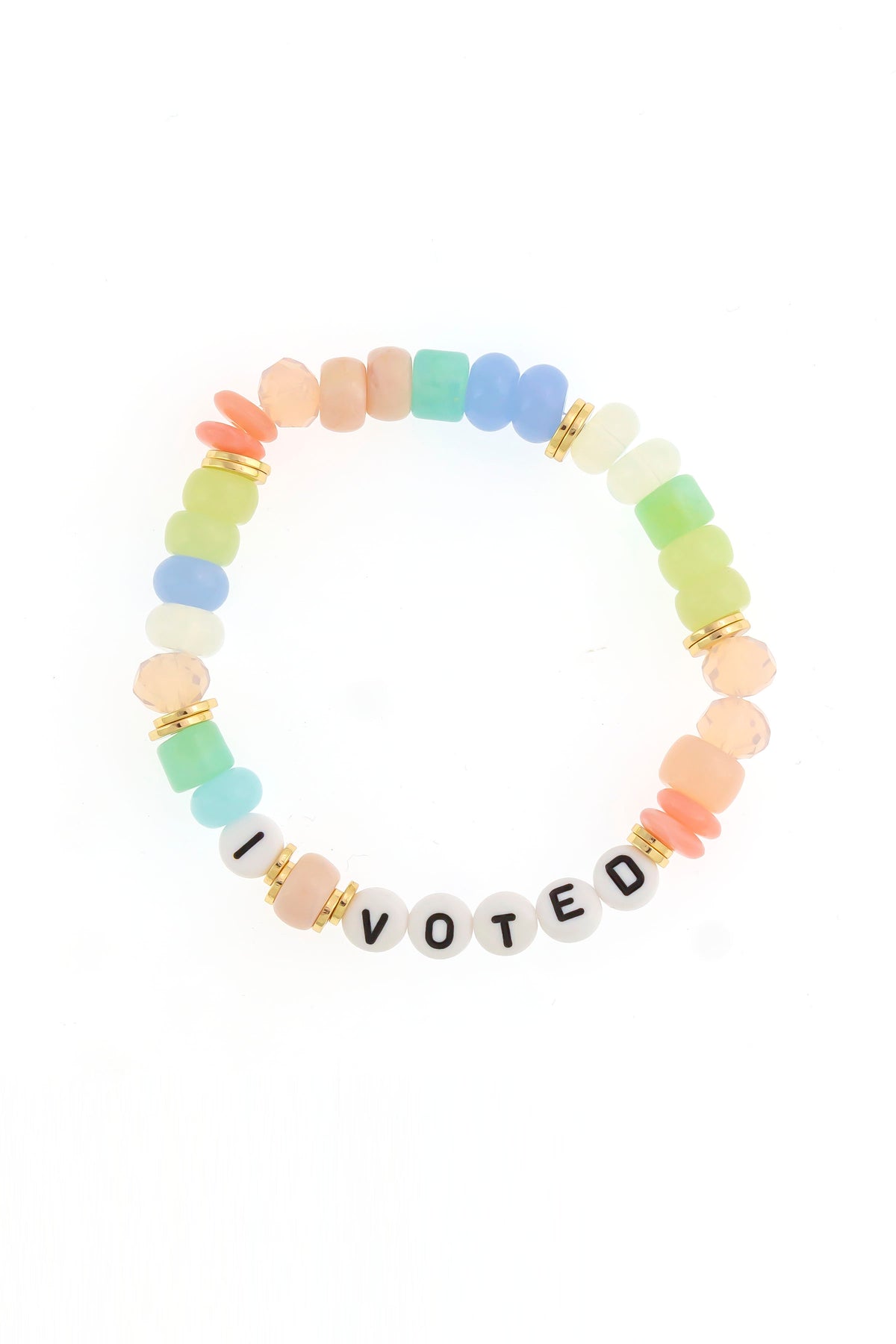 Dauplaise Jewelry “I Voted” 7” Stretch Bracelet in Pastel
