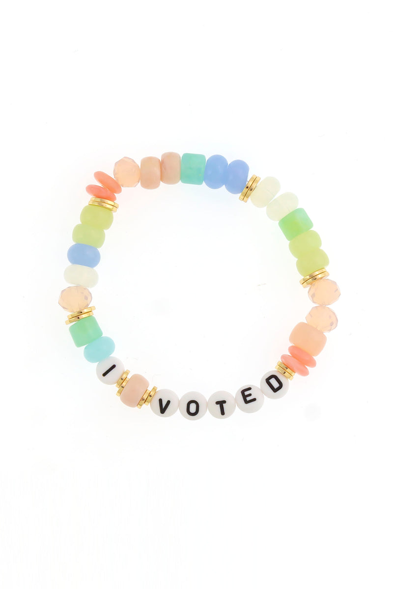 Dauplaise Jewelry “I Voted” 7” Stretch Bracelet in Pastel
