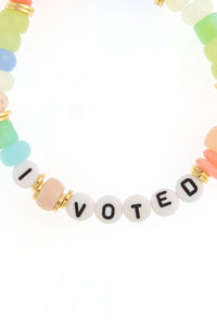 Dauplaise Jewelry “I Voted” 7” Stretch Bracelet in Pastel