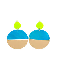 Dauplaise Jewelry - Juno Blue Shell Drop Gold Earrings