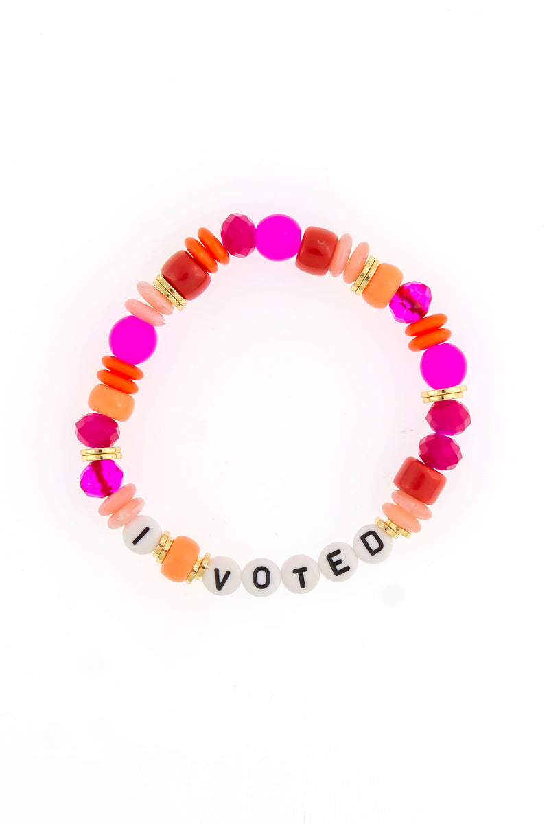 Dauplaise Jewelry - “I Voted” Bracelet in Fuchsia