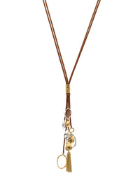 Dauplaise Jewelry - Two-Tone Tassel Long Necklace