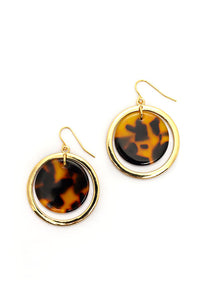 Dauplaise Jewelry - Gold-tone Tortoise Drop Earrings