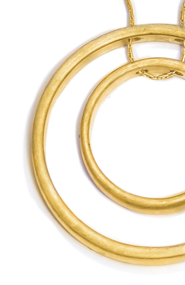 Dauplaise Jewelry - Long Gold-tone Metal Pendant