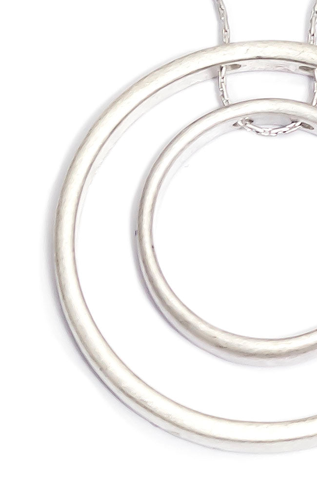 Dauplaise Jewelry - Long Silver-tone metal pendant
