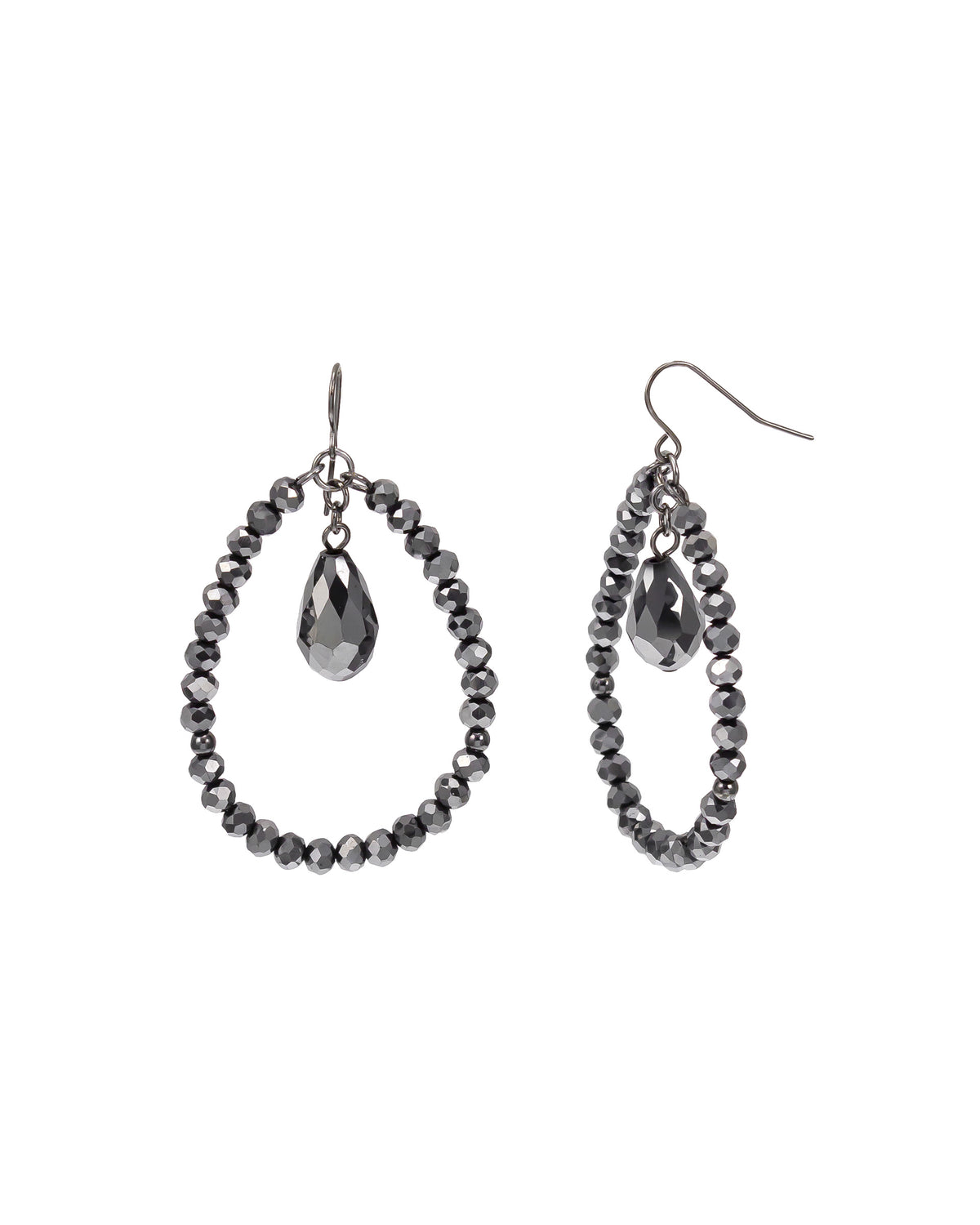 The Hematite Pear Earrings