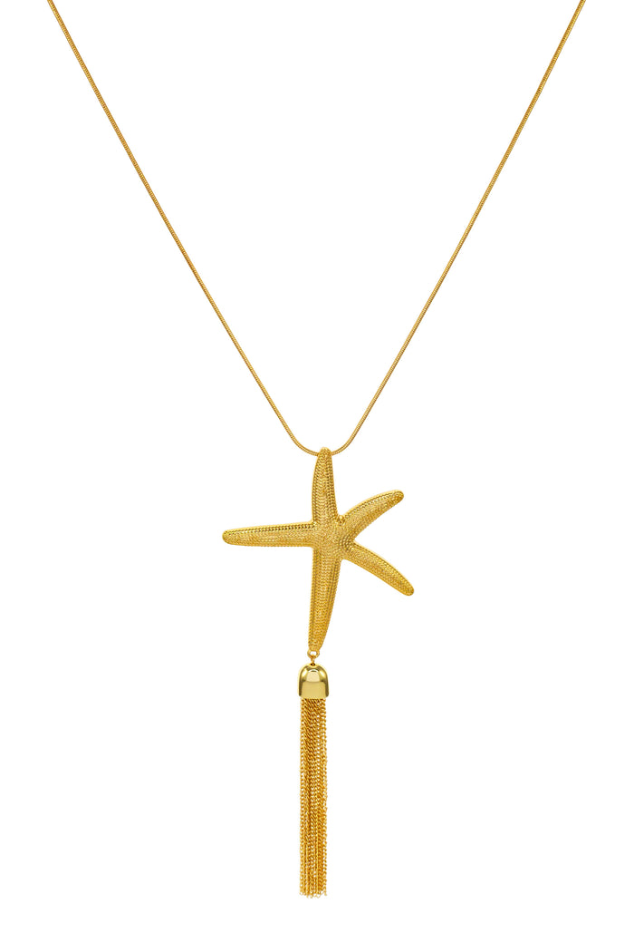 Dauplaise Jewelry - Long Star Fish Tassel Necklace