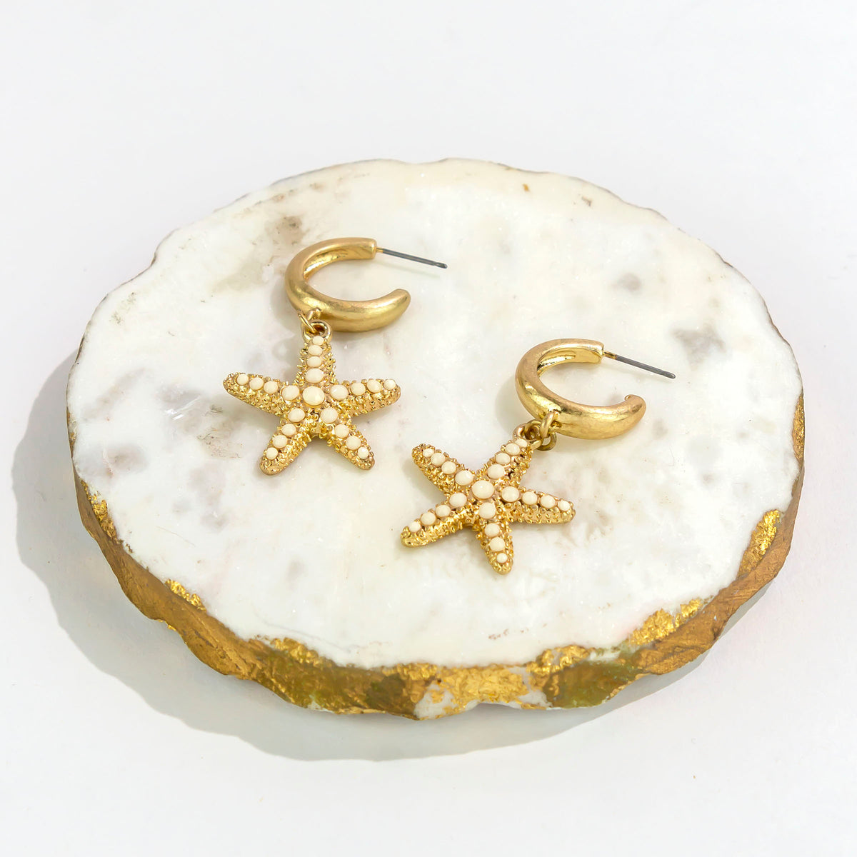 Dauplaise Jewelry Star Fish Hoop Earrings